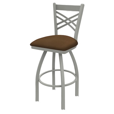 30 Swivel Bar Stool,Nickel Finish,Rein Thatch Seat